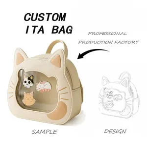 Custom Cute Little Cat Animal Shape Ita Bag New Fashion Girls Handbags Young Lady Daily Shoulder Bags for Women