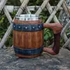 110 wooden barrel beer mug