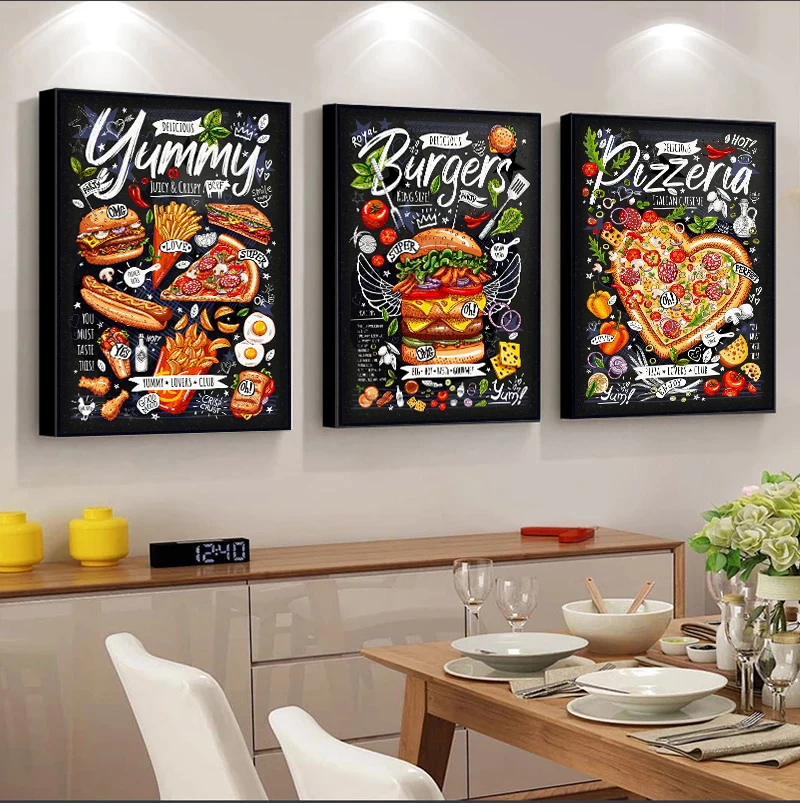 ARTCANVAS Burger Painting Home Decor Canvas hotsell Art Print