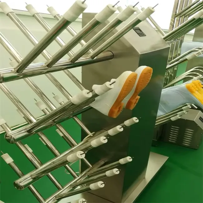Automatic electric boot drying rack with heating system for slaughterhouse changing rooms
