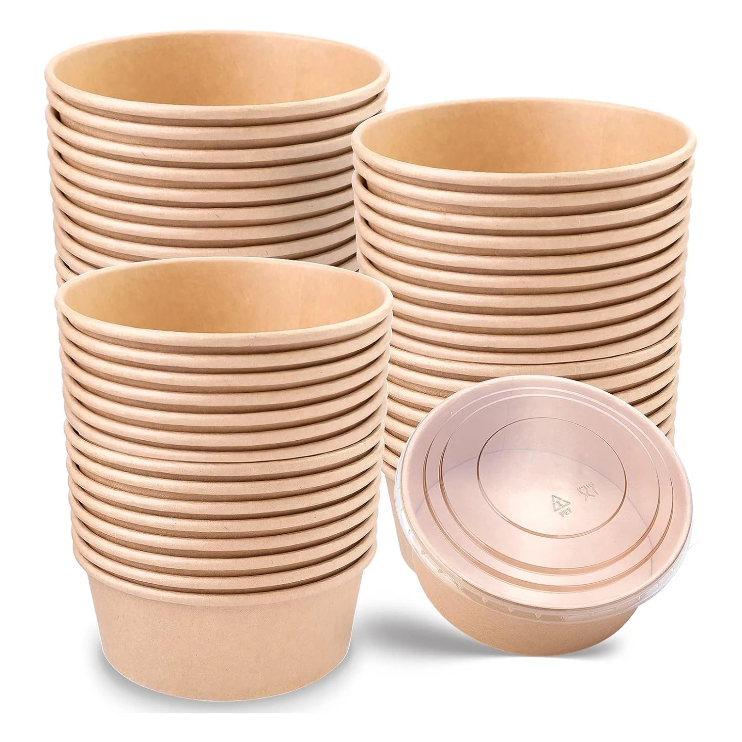 Takeaway Paper Box Soup Bowl Custom Printed Kraft Food Container Disposable Biodegradable Packaging for Lunch Soup