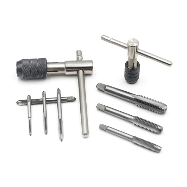 Set De 9 Tarauds Manuels M3/M4/M5/M6 Avec Clé En T - Acier Allié - Outil DIY Pour Filetage