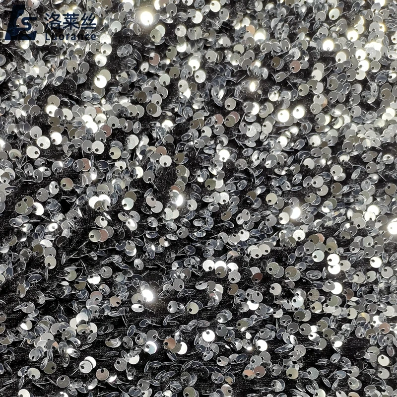 Hot Sale Dubai African Party Sequence Fabric Sequin Embroidery Velvet