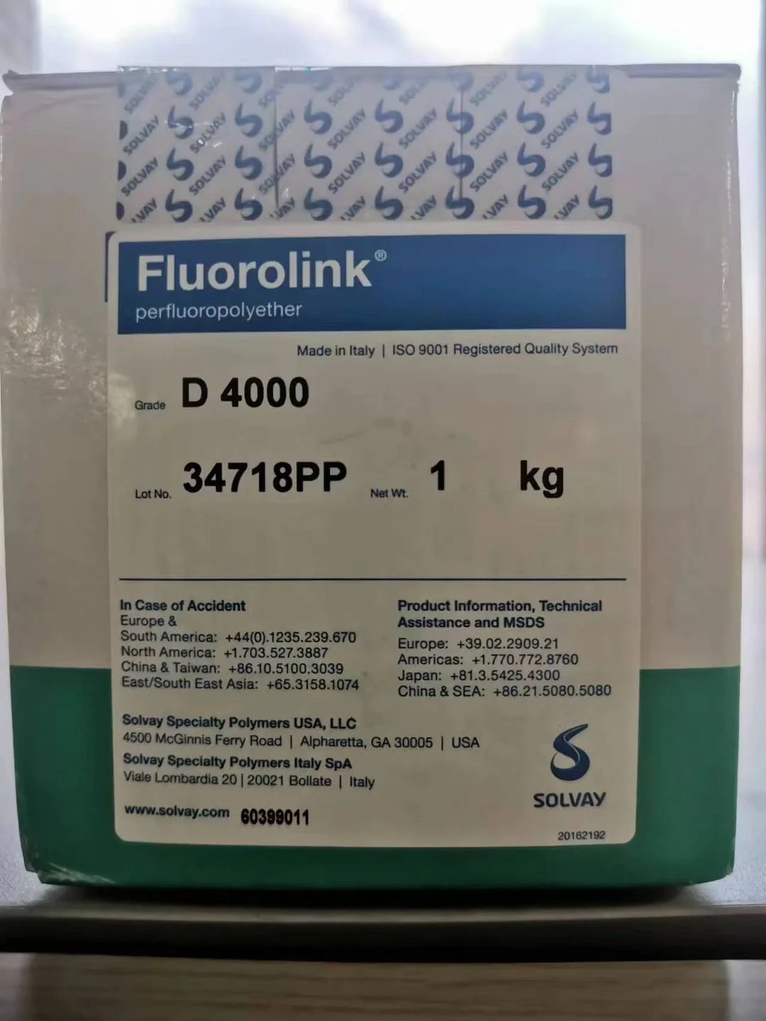 Solvay Fluorolink D4000 PFPE Oil AF Raw Materials
