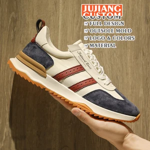 Custom Skateboard Shoes Mans Design Fashion Online Men Walking Style Shoes White Sneakers Buckled Shoe Manufacture