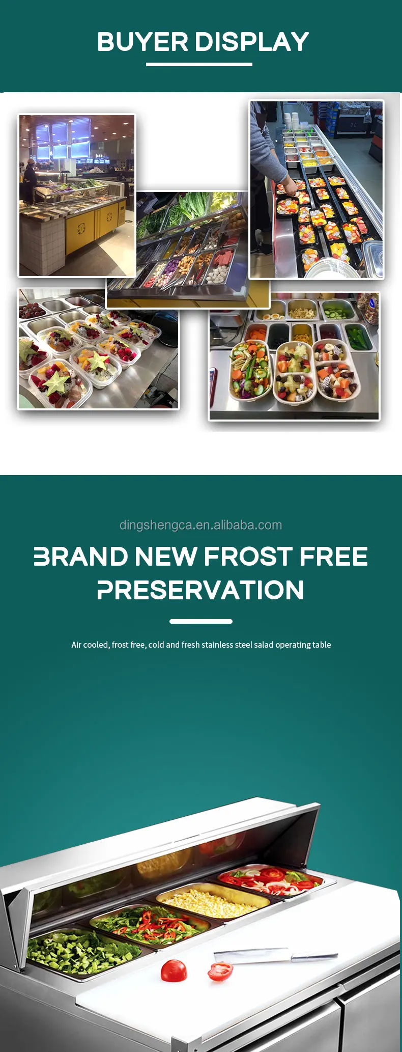 Table Top Salad Bar Counter With Refrigerator Used