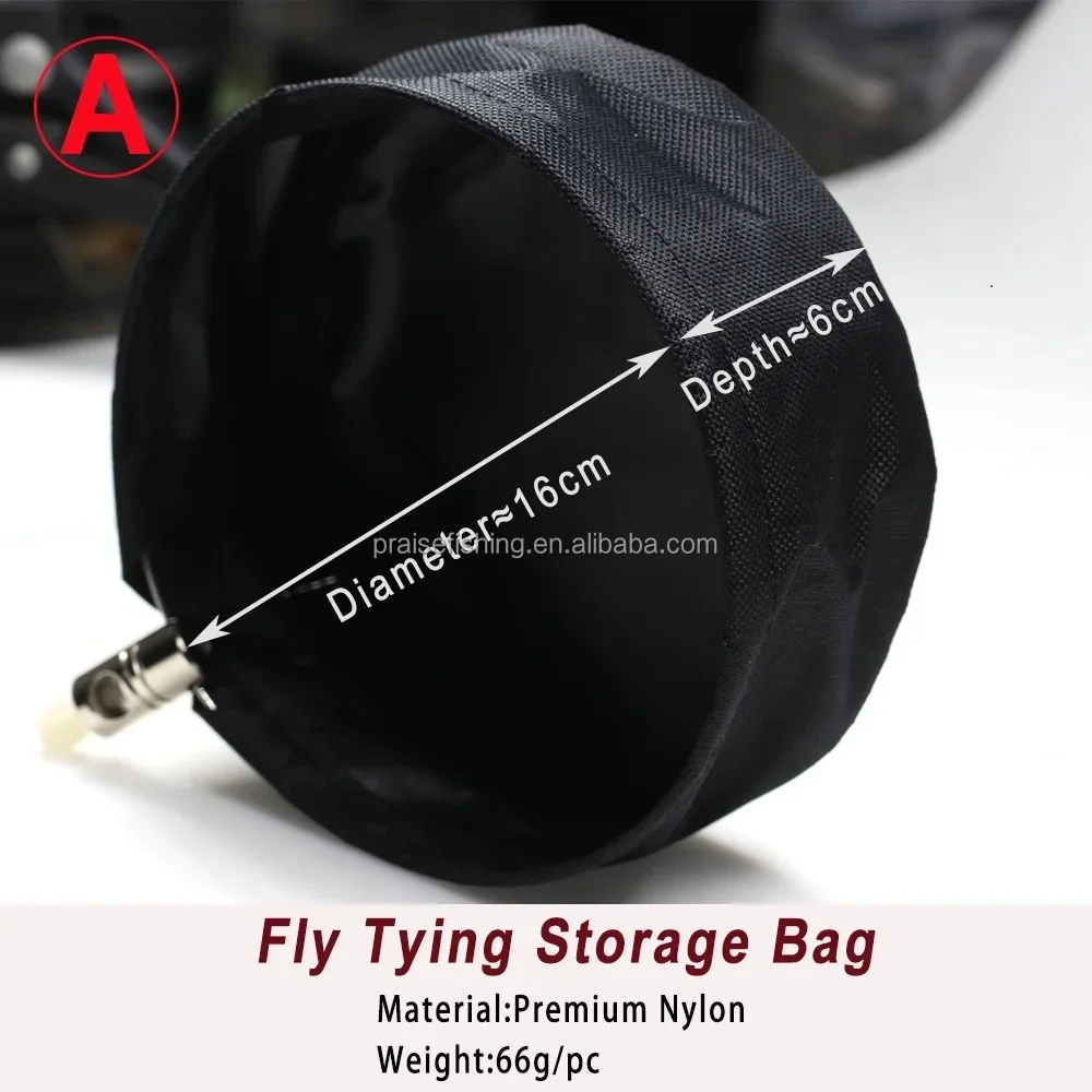 Fly Tying Trash Tray Waste Basket Fishing Vise Holder Bag Nylon Storage