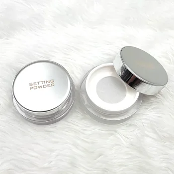 New Launch Private Label Face Beauty Plastic Cosmetic Packaging Case Translucent Setting Loose Powder Jar