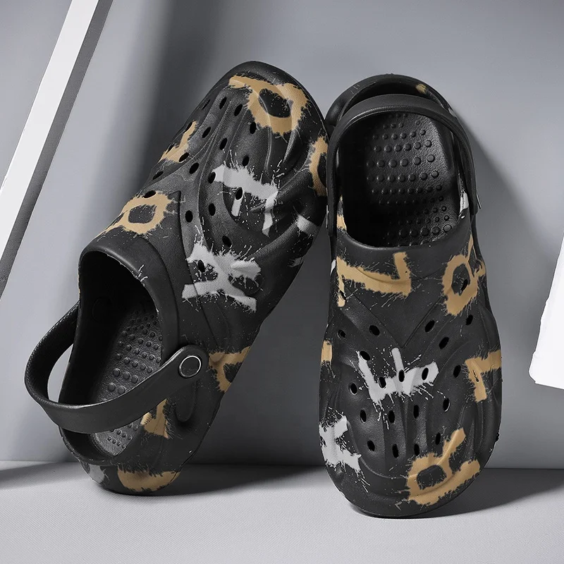 Мужские сандалии для сада и пляжа J & H, модные оригинальные босоножки из ЭВА с прорезями, обувь для дома и отдыха на открытом воздухе, Кроксы, клоги, летняя обувь