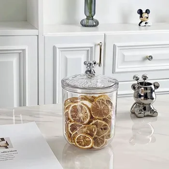 Clear Plastic sealed Jar Coffee and Tea Storage Jar Snack Cookies Candy Storage Jar