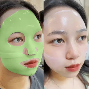 Factory Manufacturer Deep Sleeping Mask Hydrating Pore Minimizing Lifting Overnight Sheet Hydrogel Green Bio Collagen Face Mask