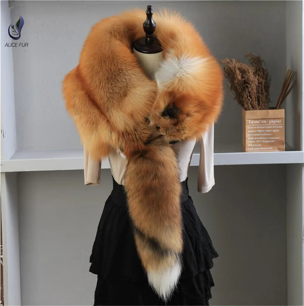 Étole En Fourrure De Renard - Marron - Occasion Très Bon État - Taille Unique