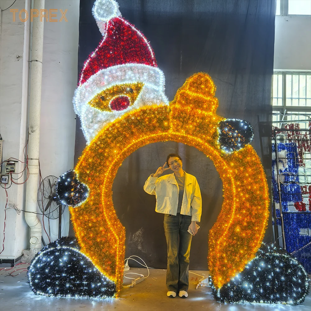 TOPREX  Large 3D Outdoor LED Mickey Mouse Christmas Lights IP65 Waterproof Rust-Proof Arch Motif for Event Decoration