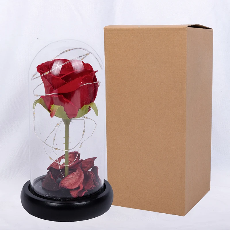 Amazon Hot Mother Day Gift Product Beauty And The Beast Artificial Fabric  Rose In Glass Rose Eternelle - Buy Rose Eternelle,Rose In Glass,Mother Day  Gift Product on Alibaba.com
