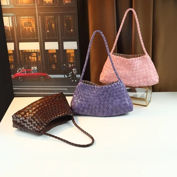Macaron Color System Woven Shell Mother and Child Bag