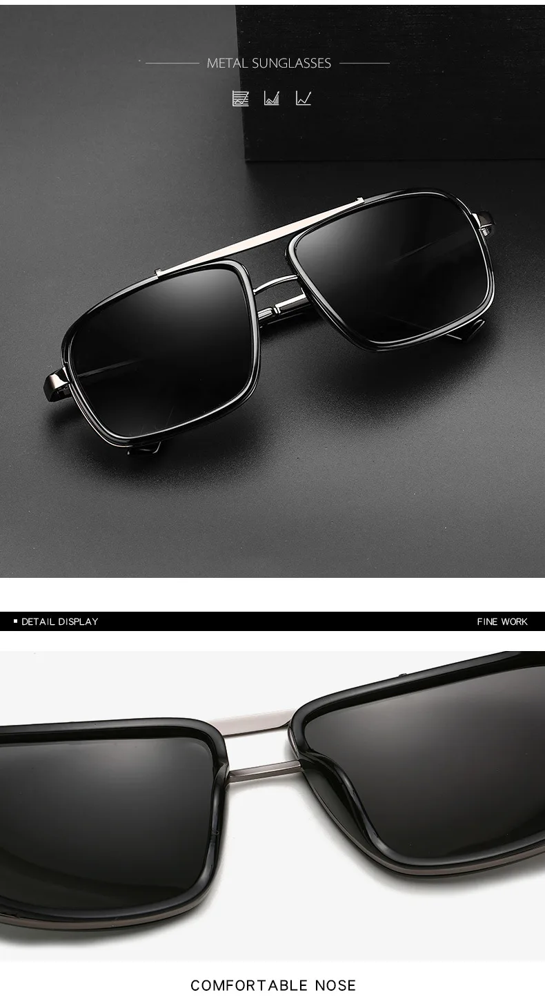 Hot Sale High Quality Uv400 Protection Unisex Men Sun Glasses Metal Tac ...