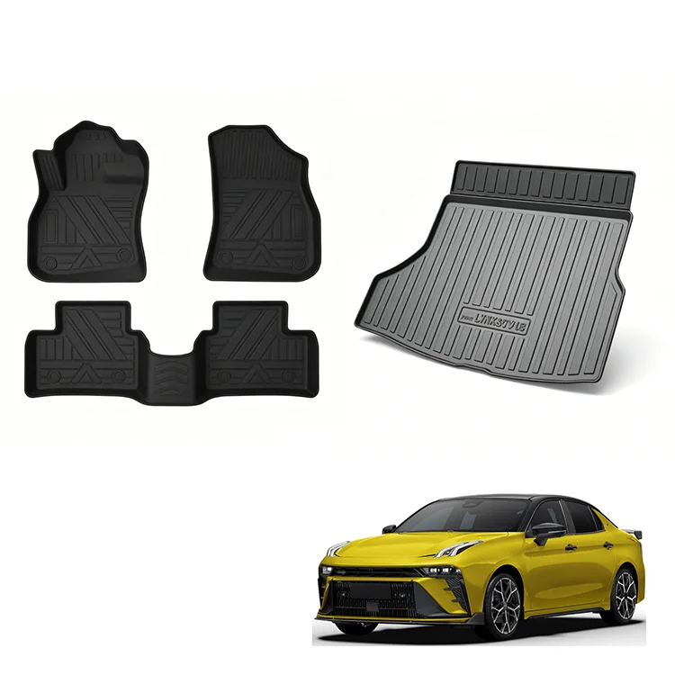 Tapetes de Piso para Carro Maremlyn e Capa para Mala Traseira para Lynk & Co 03, Personalizados, em TPE à Prova d'Água, Acessórios Internos para Automóvel