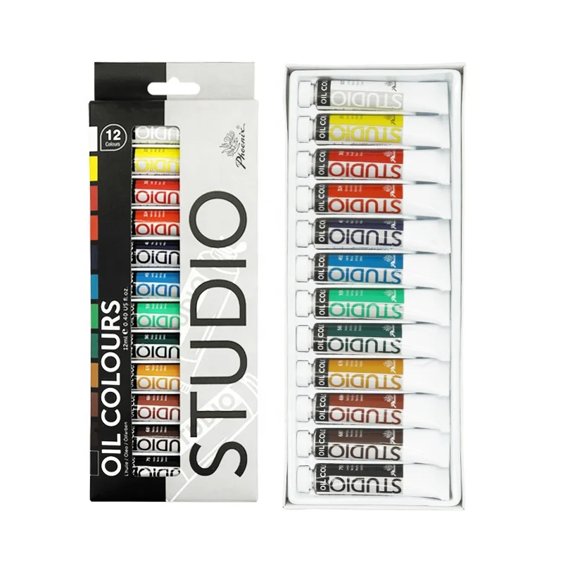Phoenix Cheap Professional Non-toxic 12*12ml Artist Colour Oil Color Paints for Kids