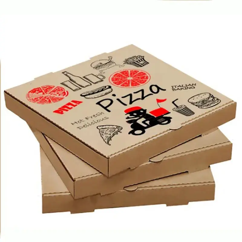Hot selling customized corrugated paper caja caixa de pizza eco friendly box package food grade custom printed pizza box