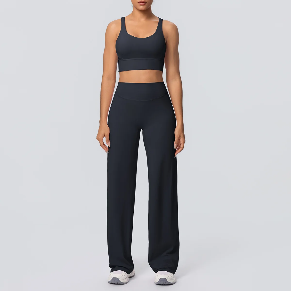MCDUII Cross Beauty Breathable for 2-Piece Set High Waist Slim-fit Yoga Wide-leg Pants R preview