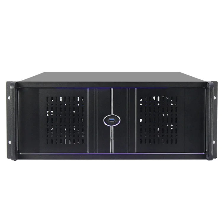 4U Rack Mount Server Case With Purple Light Industrial DVR NVR Server Chassis Support 12 HDD
