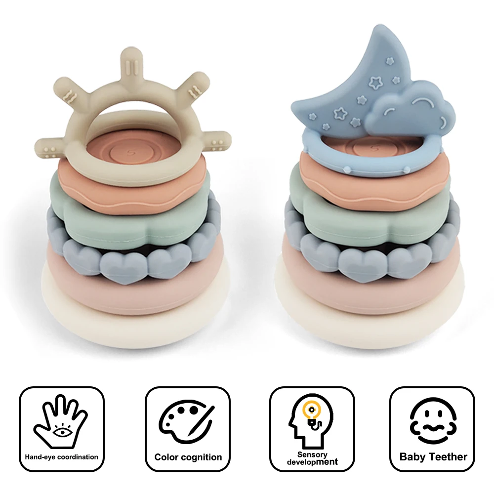 Stacking Baby Teether Toy - Sensory Impressive Smile