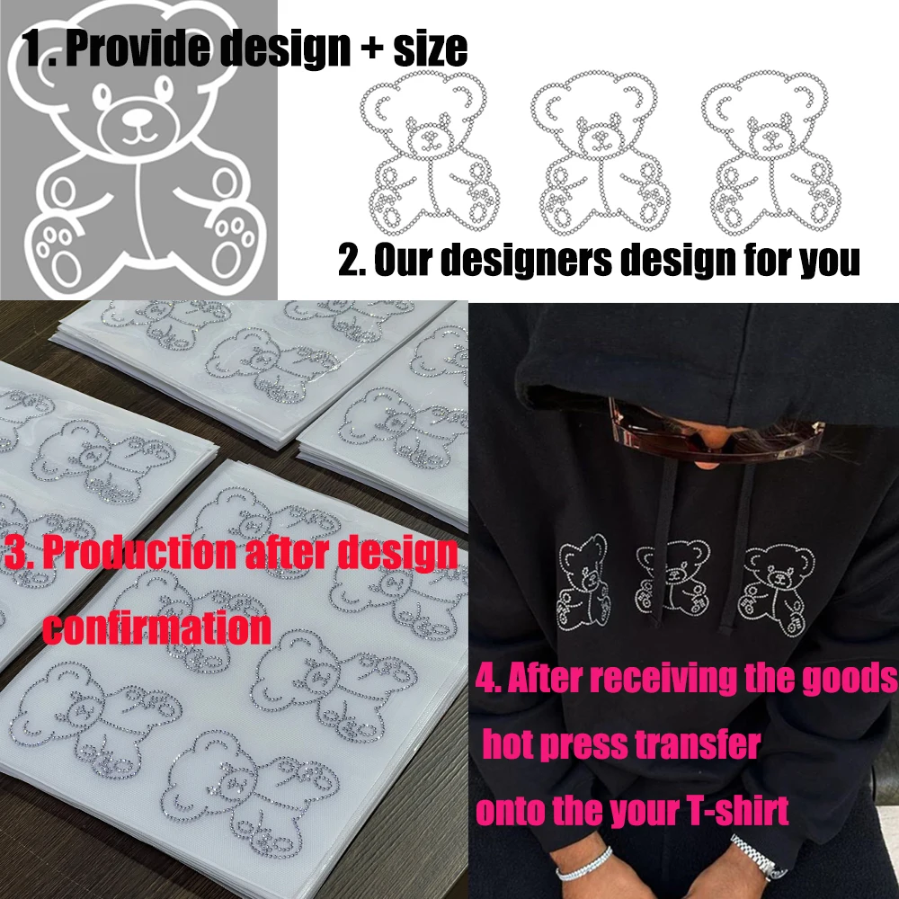 Custom Motifs Rhinestone Transfer Bling for Clothes
