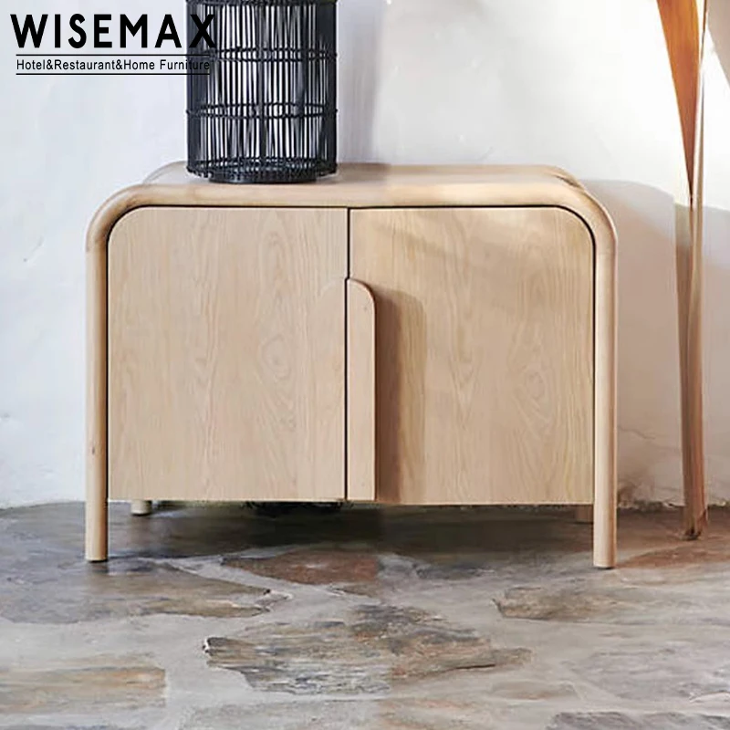 WISEMAX Japandi Gabinete Hallway Drawer Carved Console Table