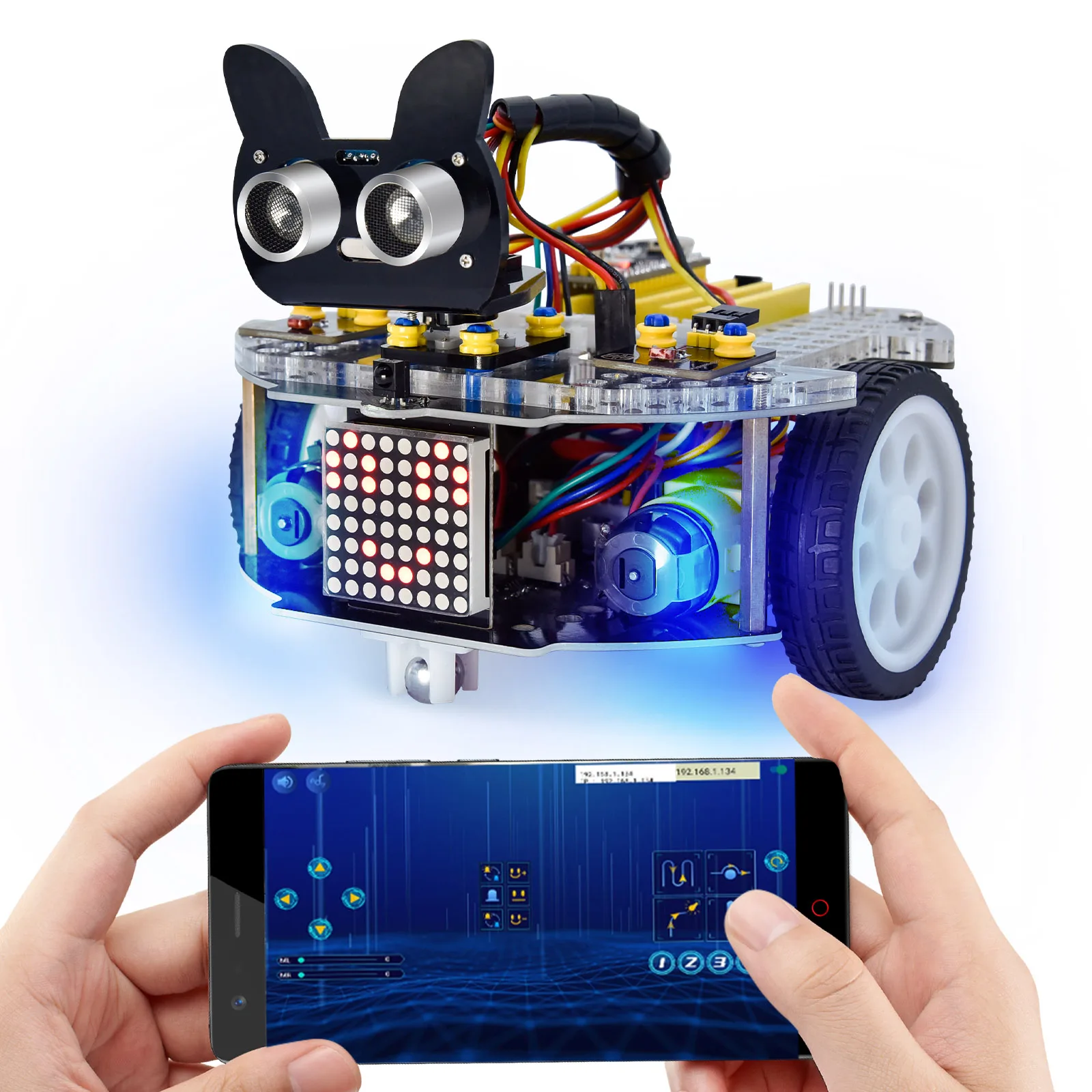 Custom DIY Mini Tank Robot Smart Stem Educational Toy Robotics Training Kit Programmable Study Robot Car Kit for Arduino