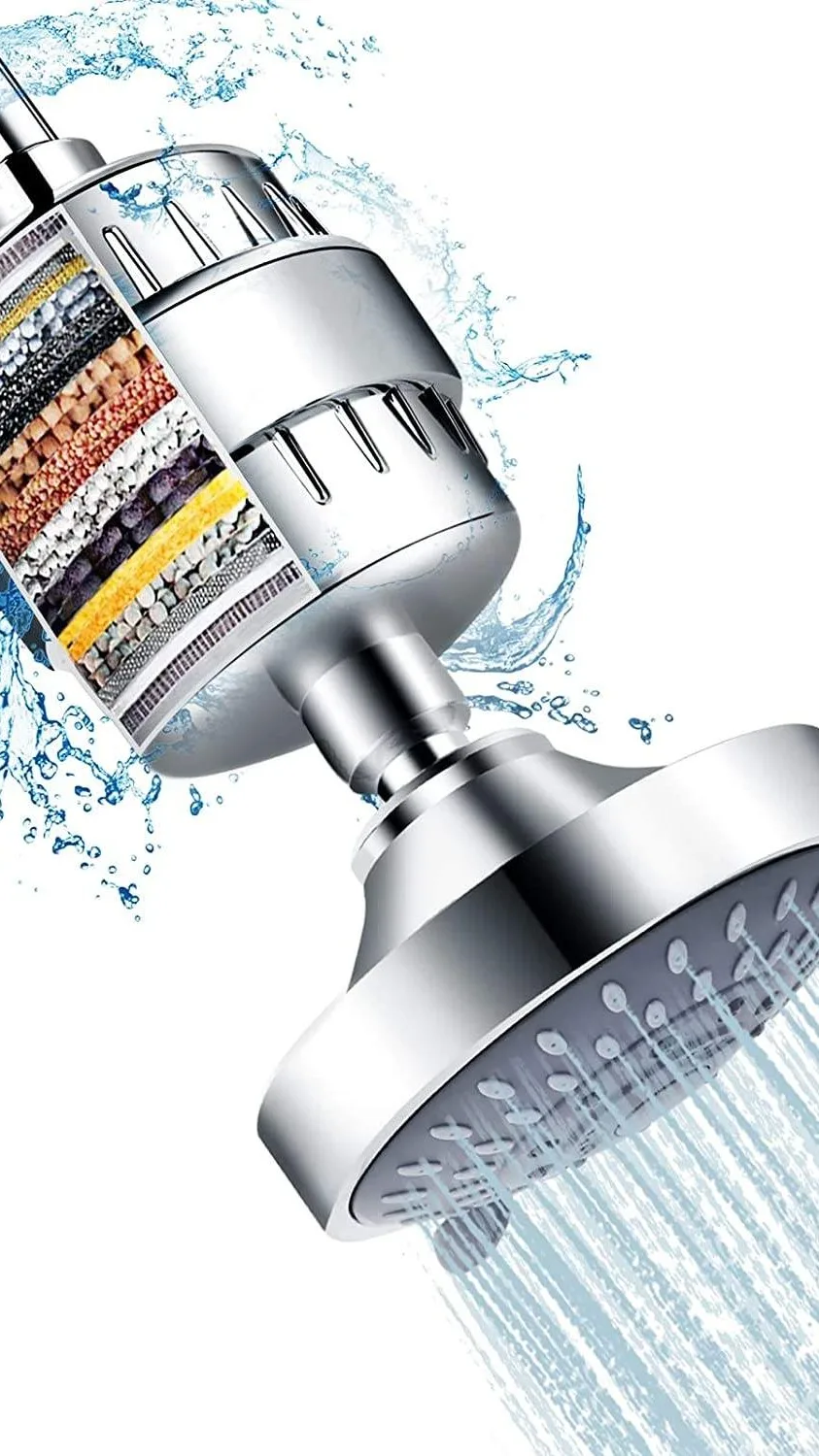 Shower Head 15 Stage Shower Filter Combo High Pressure 5 Spray Settings