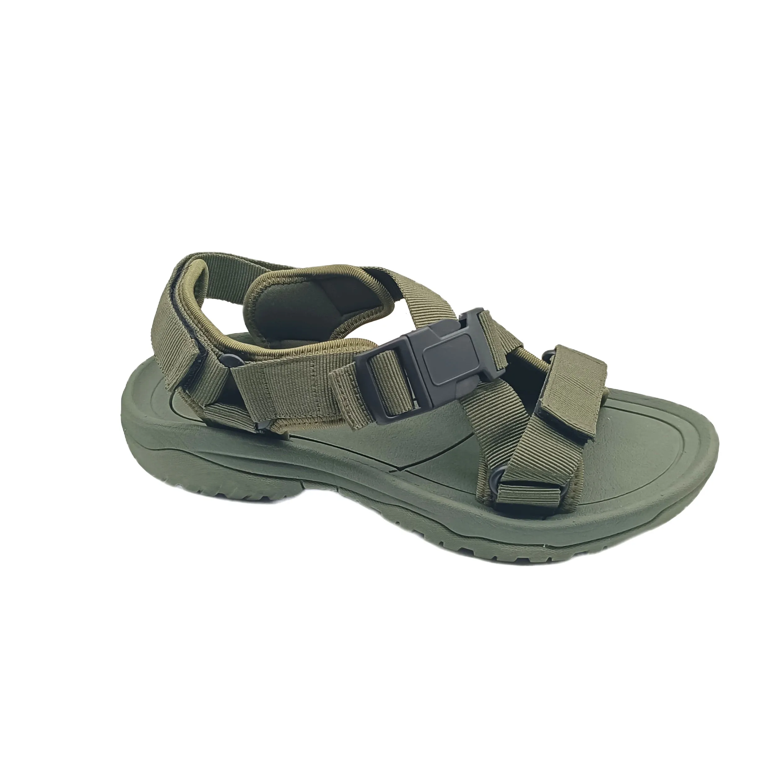 Rubber Bottom Sole Hiking Sport Sandals - Army Green Men display picture 1