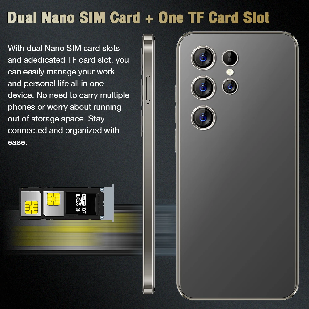 Latest Global Version Smartphone S25 Ultra+ Fold Design Phone High Refresh Rate Screen GPS Spotify 5g LTE Cell Mobile Phone