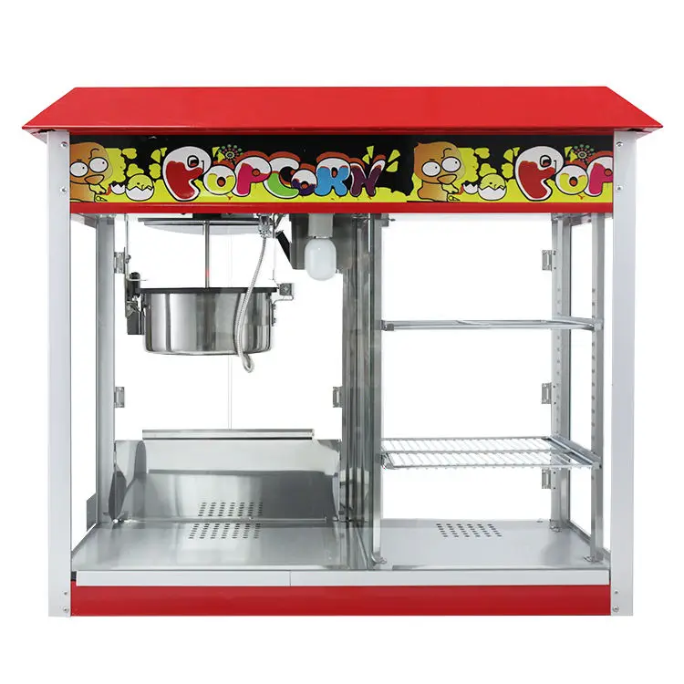 Electric Automatic 8oz Popcorn Machine with storage rack Popcorn Making Machine