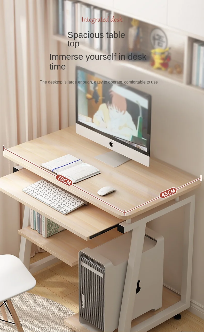Custom Cheap Office Computer Desk Table Home Simple Wooden Computer Desk With Shelf