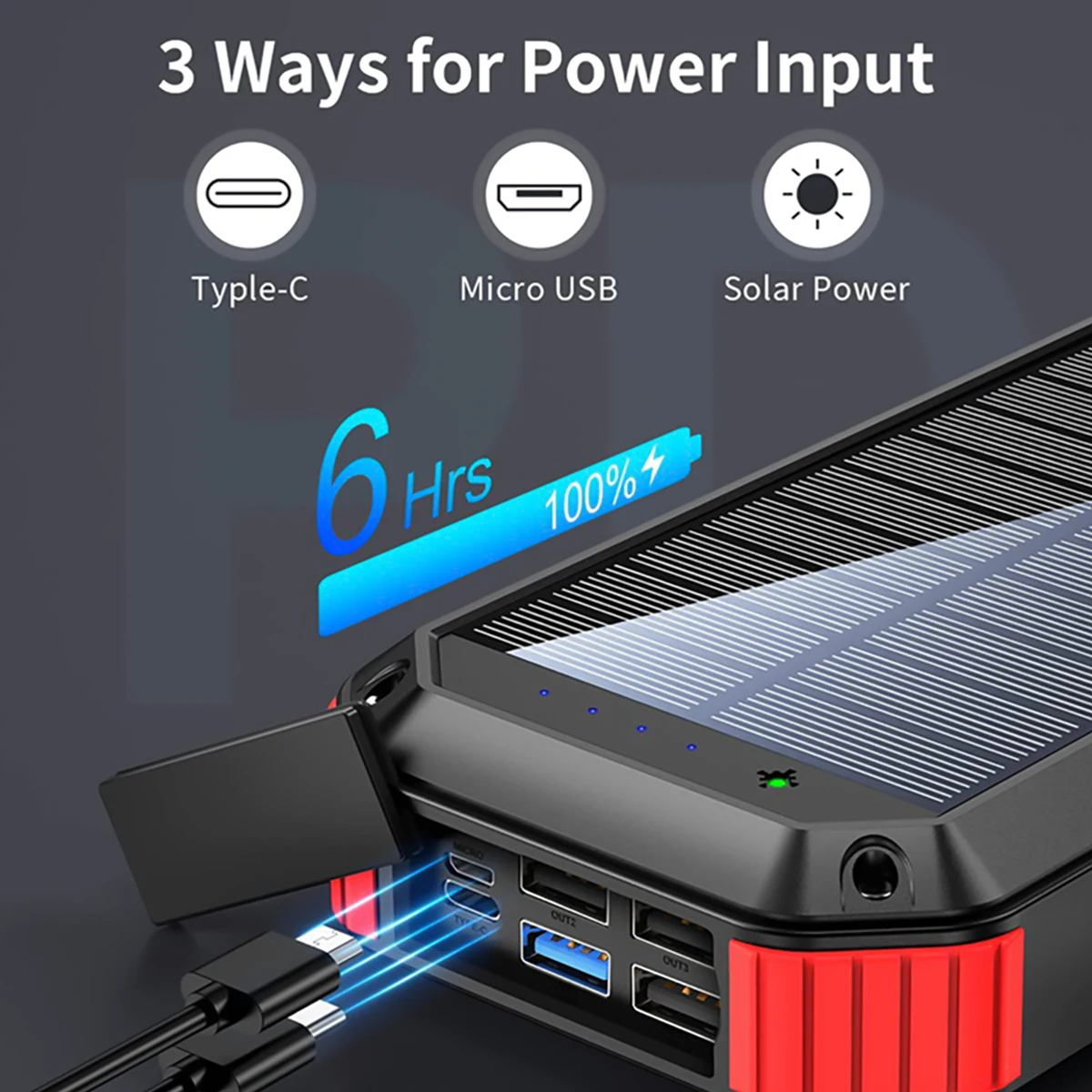 SOLARVAULT - Banca di energia solare - Capacità 500000mAh, doppia USB