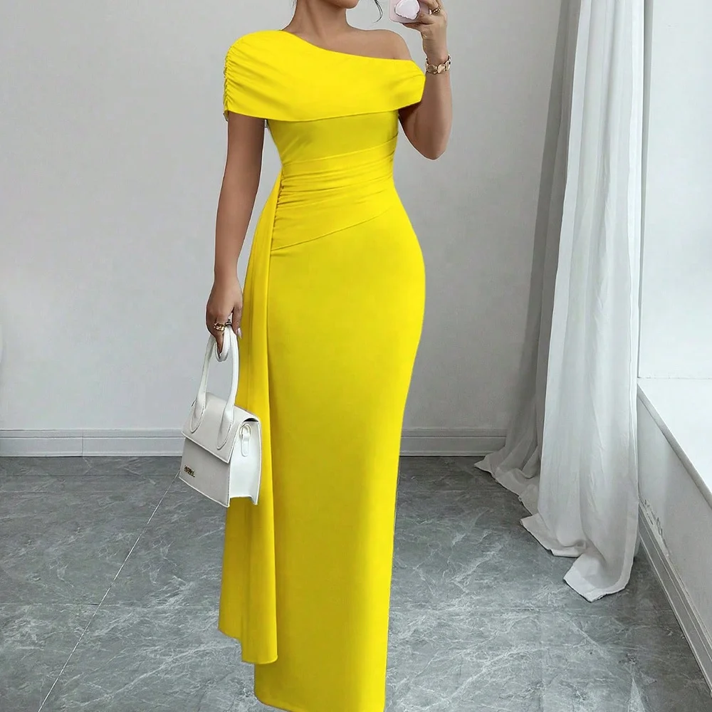 Bridesmaid Dress Satin Evening Gown Custom French Wedding Party Guest  Dresses Manufacturer Factory Wholesale