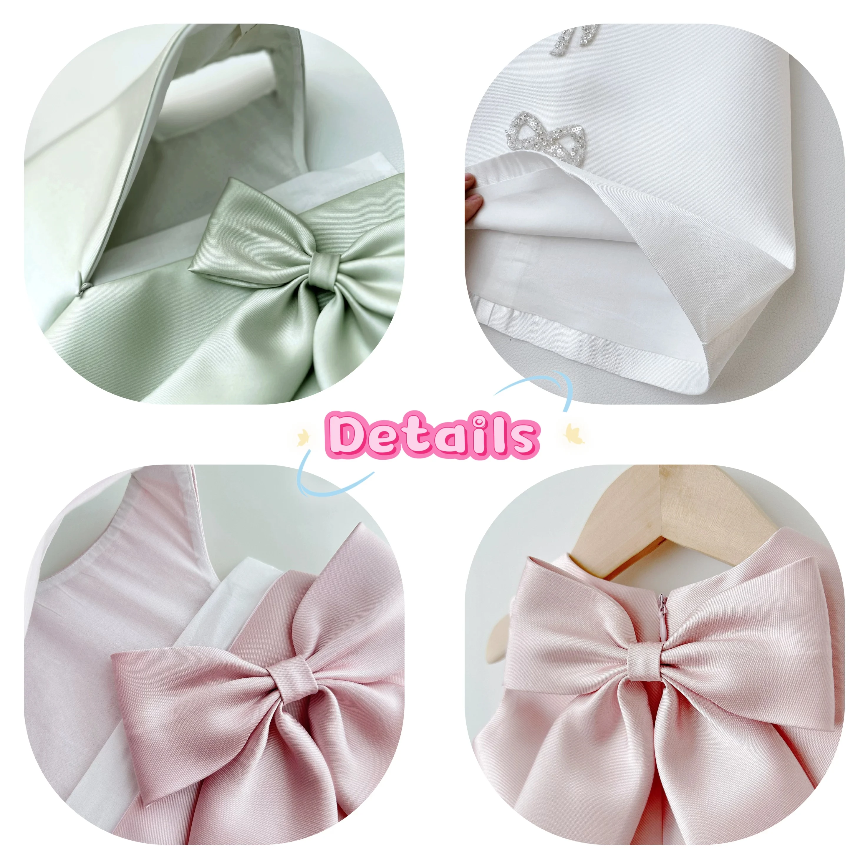 Simple A-Line Princess Dress for Girls O-Neck Knee-Length Pattern Sweet Summer Party Babies Kids Kids Dress Wholesale
