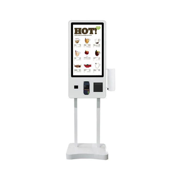 Restaurant Pager System Self Ordering Touch LCD Kiosk With NFC Pos Card Reader Function