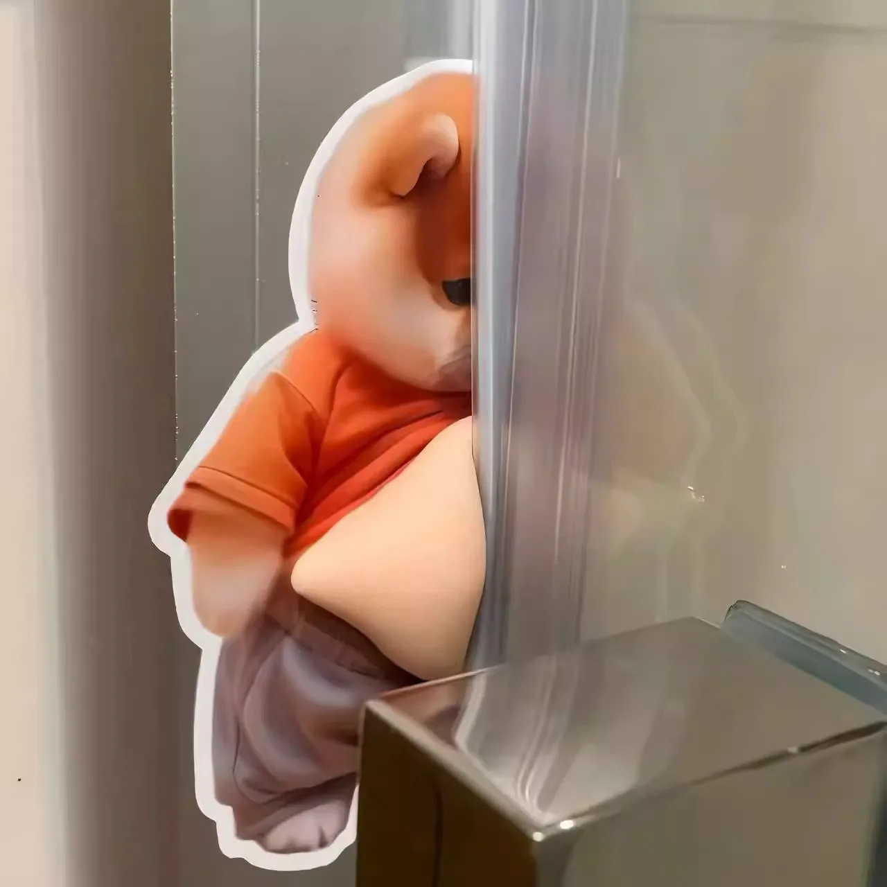 Cute Puppy Big Belly Squeeze Toy Creative Decompression Toy Anti Collision Sticker Fridge Sticker