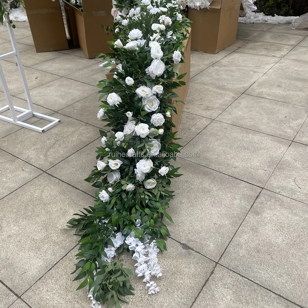 2024 Artificial Flower Garland Flower Runner Arch Wedding Table ...