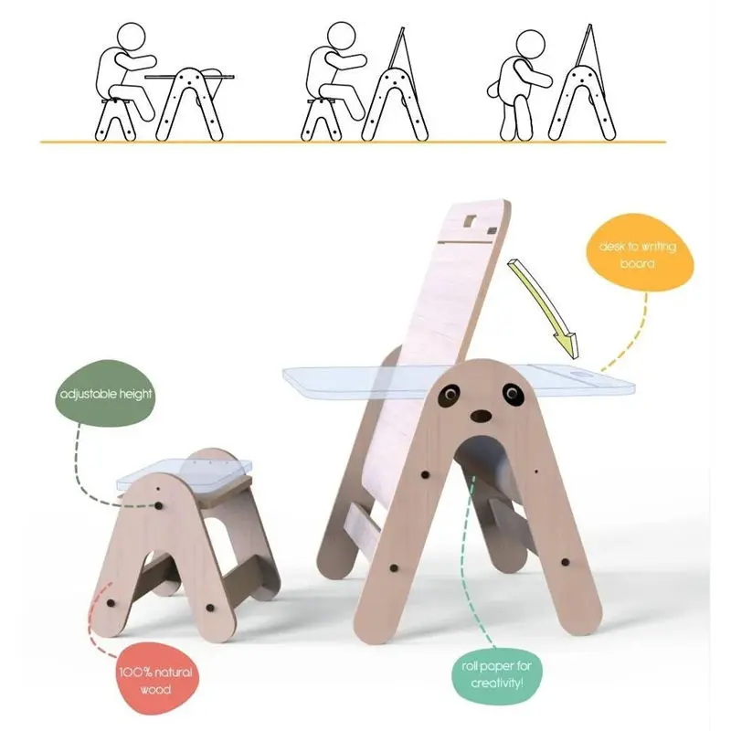 Montessori Table and Chair Multifunctional Kids Table and Chair Sets Children Square Dining Table Chair