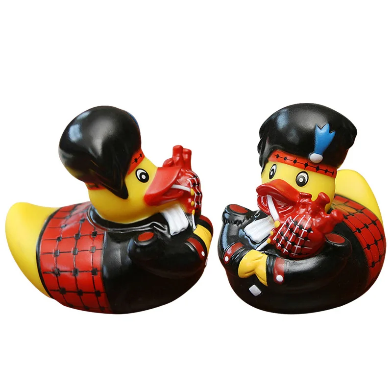 Factory Custom Promotional Bagpipe Playing Musical Style Vinyl Rubber Duck Kid's Gift Bath Duck Toy