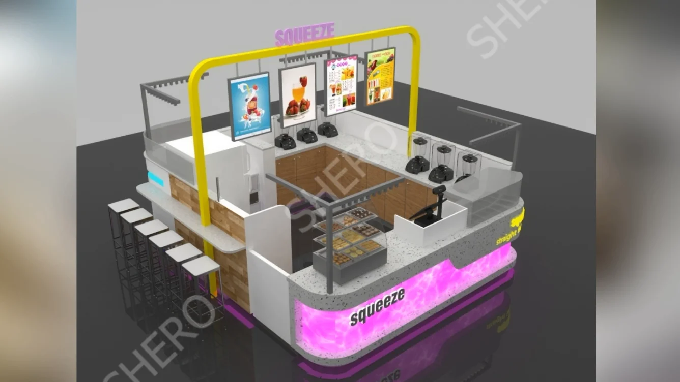 Bubble Tea Kiosk Hot Mall Food Mobile Kiosk Drink Juice Bar Display ...