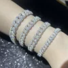 White-9mm curved cuban bracelet