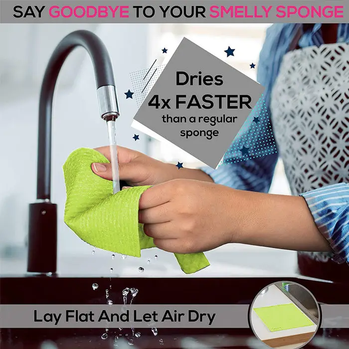 Customizable 80% Polyester 20% Polyamide Kitchen Dish Cloth Cellulose Sponge Cloth with Hook Direct Manufacturer's Bulk Supply
