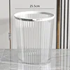 Large transparent white trash can 726