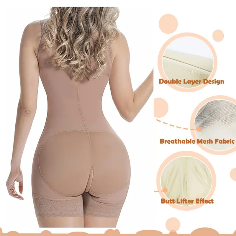 Women Side Zipper Colombian Girdles Post Surgery Gaine BBL Butt Lift Body Shaper Hourglass Girdle Sol Beauty Colombian Original