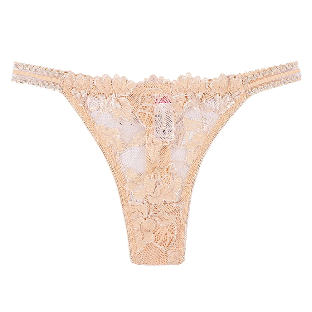 Mixed Solid Colors Pink Lace Mature Ladies Sexy See Through Thongs ...