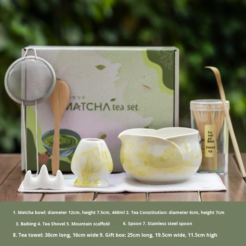 日本の儀式 6点セット 抹茶茶碗と whisk キット 白色の現代的デザイン