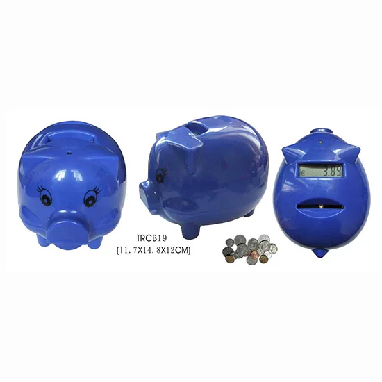 PVC Custom logo Mini Plastic Animal Cow Coin Piggy Bank for Kids